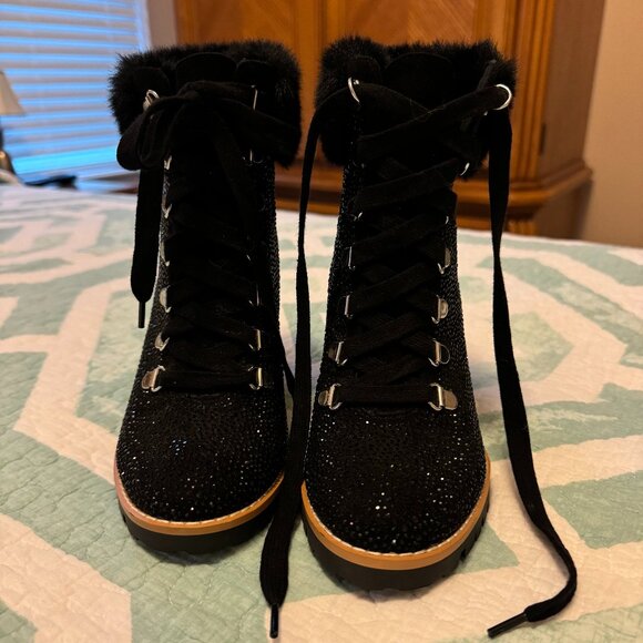 I.N.C. Women's Lesia High-Heel Rhinestone Bling Hiker Booties, Size 6M, NWOB - Picture 2 of 6